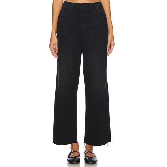 Mother Denim - MOTHER The Spitfire Ankle Fray Jeans in Black Magic Womens Size 26